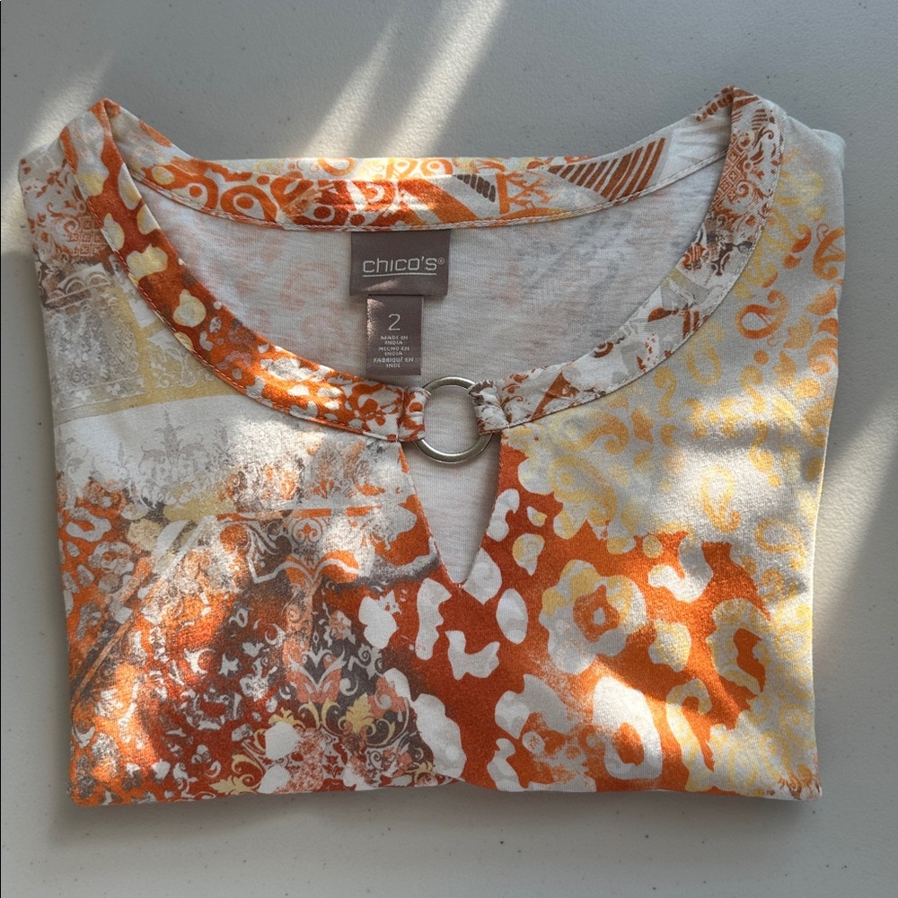 Chico's Multicolor Abstract Blouse - Picture 13 of 13